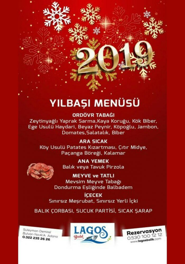 Adana Lagos Balık Restaurant 2019 Yılbaşı Programı - İzmir Yılbaşı 2019