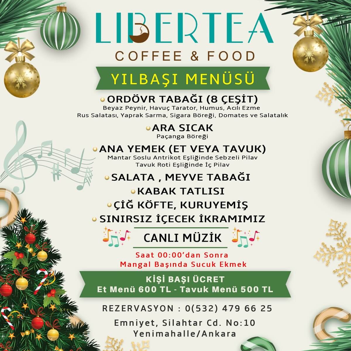 Libertea Coffee Ankara Yılbaşı Programı 2023