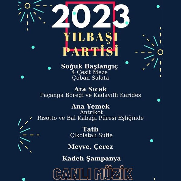 Mavi Restaurant Bistro Didim Yılbaşı Programı 2023