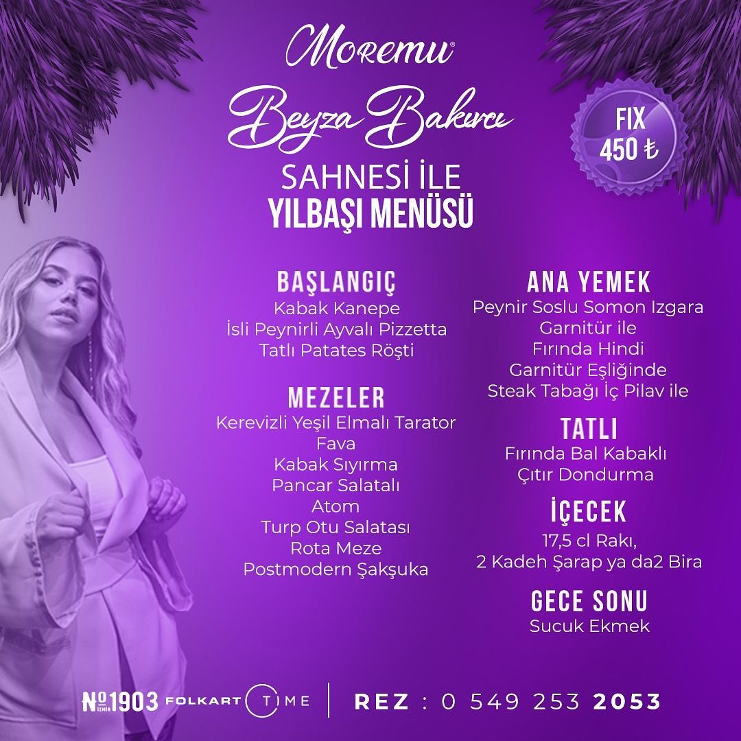 No 1903 Moremu Restaurant İzmir Yılbaşı Programı 2022