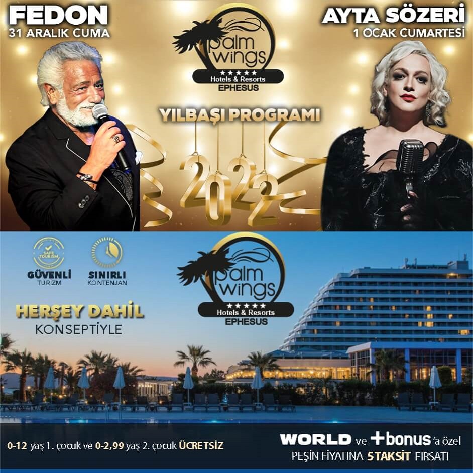 Palm Wings Ephesus Beach Hotel Yılbaşı Programı 2022
