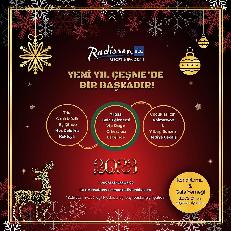 Radisson Blu Resort & Spa Çeşme Yılbaşı Programı 2023