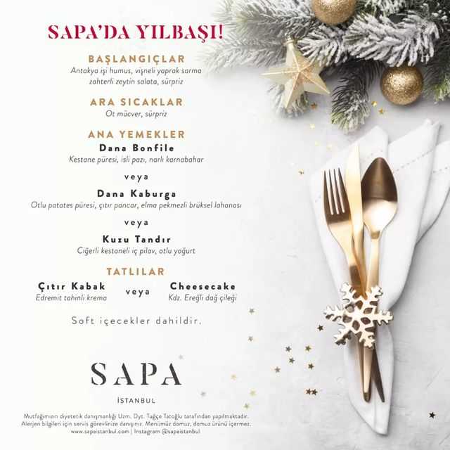 Sapa Restaurant İstanbul Yılbaşı Programı 2023