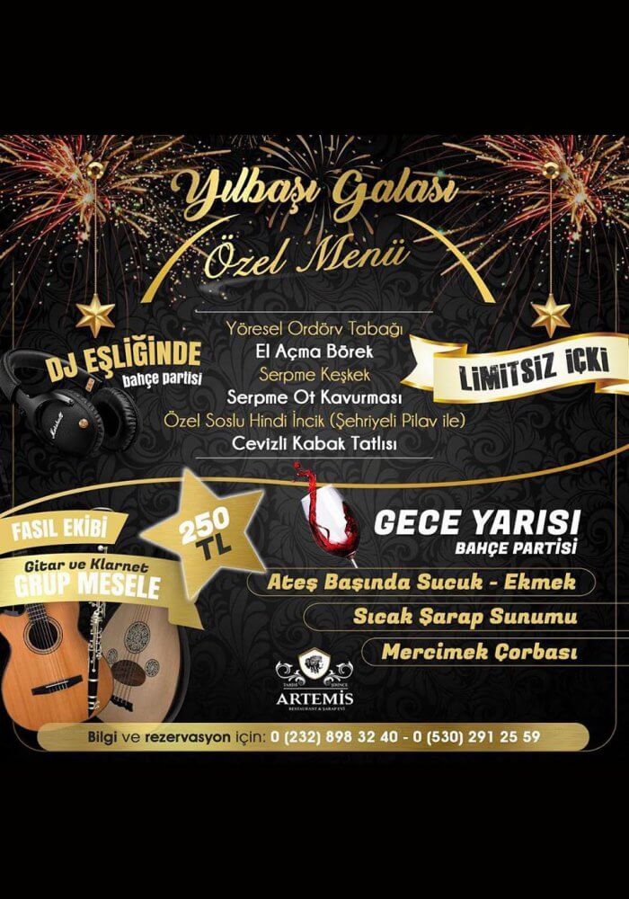 Şirince Artemis Restaurant 2019 Yılbaşı Programı