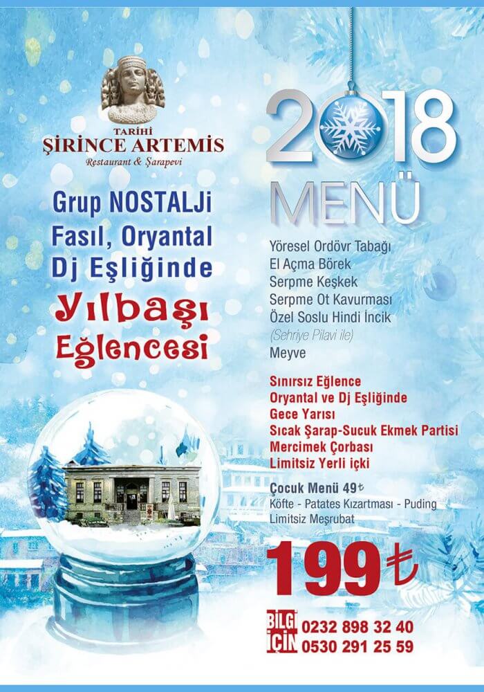 Şirince Artemis Restaurant Yılbaşı 2018