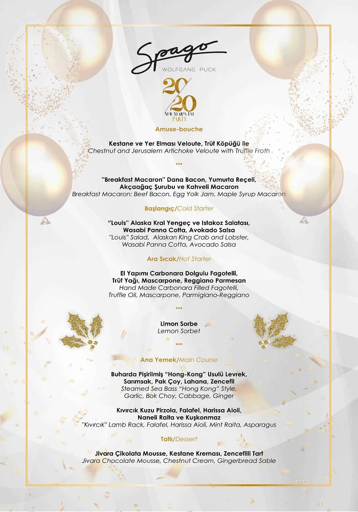 Spago İstanbul Yılbaşı Programı 2020