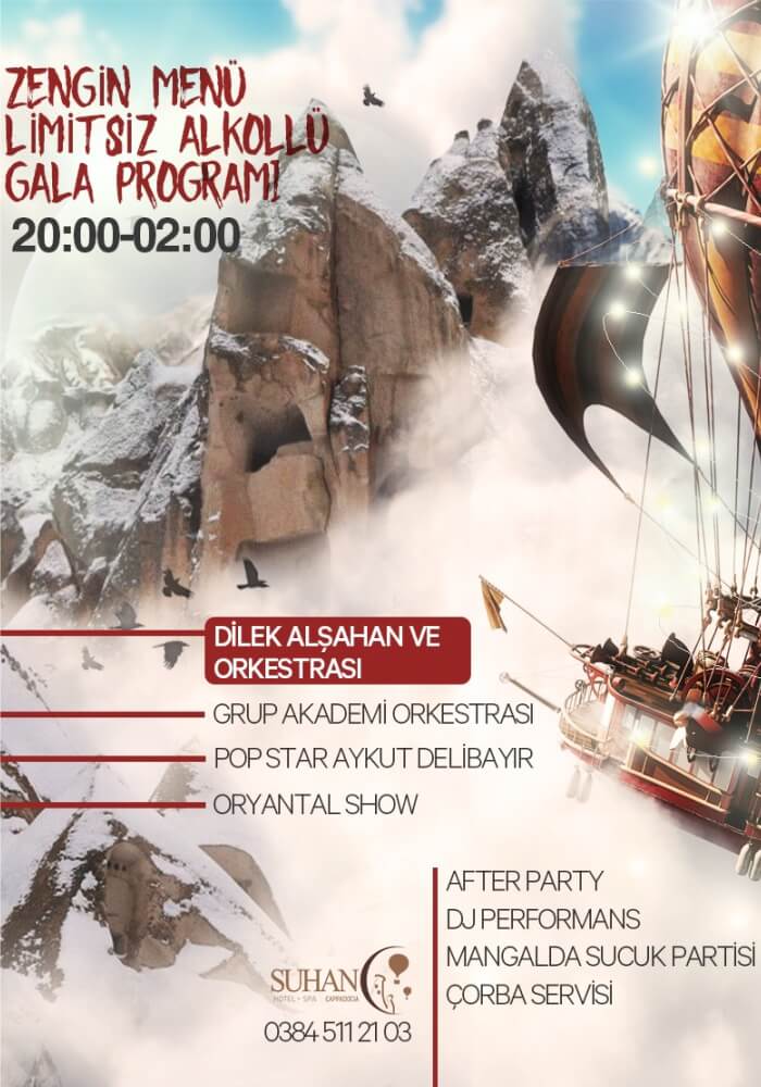 Suhan Cappadocia Hotel Spa Kapadokya Yılbaşı Programı 2020