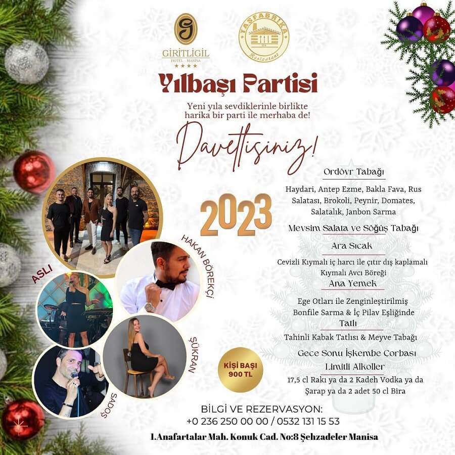 Taşfabrika Cafe Restaurant Bar Manisa Yılbaşı Programı 2023