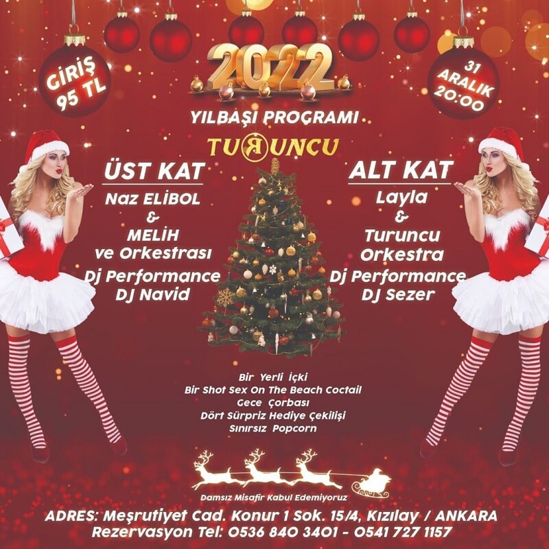 Turuncu Cafe Pub Ankara Yılbaşı Programı 2022