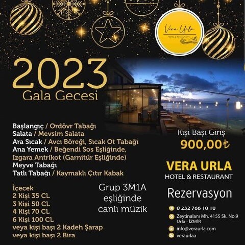 Vera Urla Otel & Restaurant Yılbaşı Programı 2023