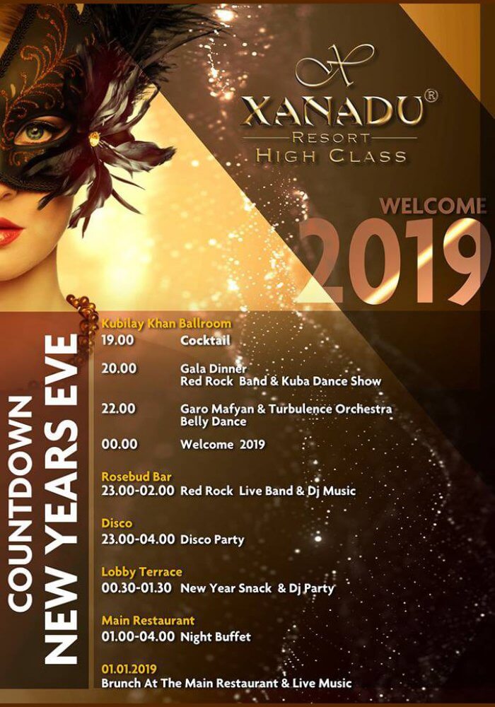Belek Xanadu Hotels Antalya 2019 Yılbaşı Programı