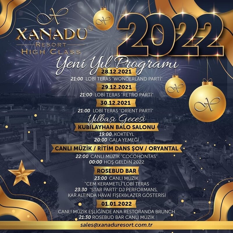 Xanadu Hotels Belek Antalya Yılbaşı Programı 2022