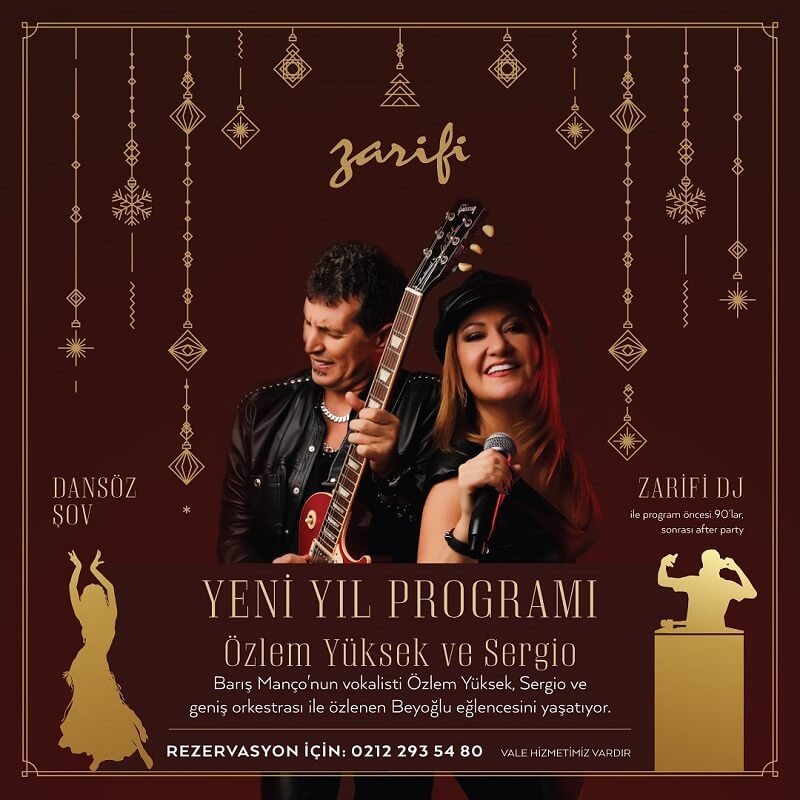 Zarifi Restaurant Beyoğlu Yılbaşı Programı 2022