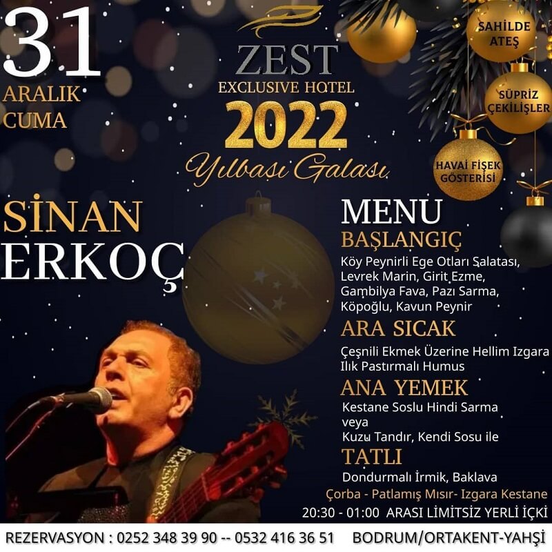Bodrum Yılbaşı 2022 - Zest Otel Bodrum Yılbaşı Programı 2022